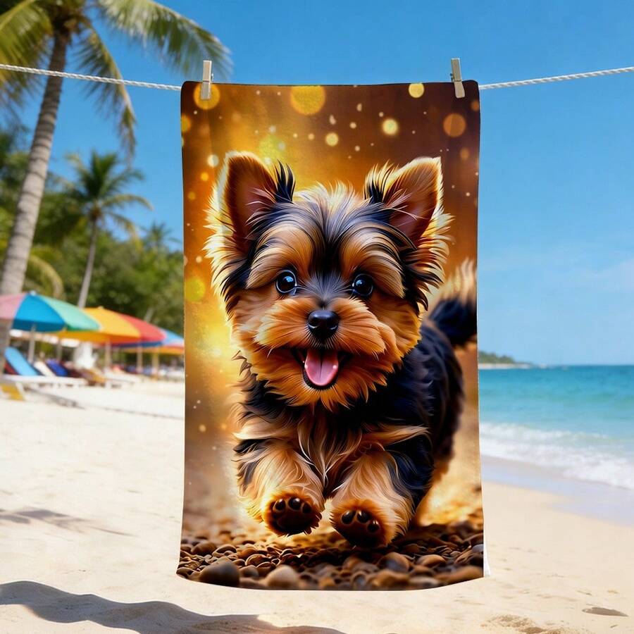 1pc Realistic 3D Dolphin Print Microfiber Beach Towel, Quick Dry Sand Resistant Super Absorbent Swimming Towel, Large Rectangle Beach Blanket For Summer Vacation Pool Travel Camping Bath Use - Multicolor - View 1