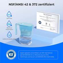 Waterdrop Water Filter Pitcher Refrigerator Water Filter Jug With 3-Month Filter, 2.5 L, Reduces Fluoride, Chlorine, And More, NSF-Certified, Blue (Replacement Filter: WD-PF-01A Plus) - 藍色 - 查看 4