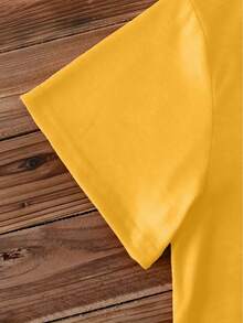 Women's Fashion Clothing 2026, Vintage Short Sleeve T-Shirt With Round Neck And Colorful Tropical Hibiscus Flower Print Aloha, Fresh Forest Style, Loose Top, Elegant Fashion - 黃色 - 查看 5