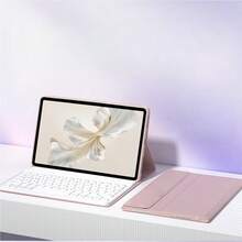 TIANYIMING Tablet Protective Case With Keyboard, Keyboard Leather Case With Stand Function, Ultra-Thin Bluetooth Keyboard + Leather Material Tablet Protective Case Anti-Drop/Anti-Shock/Anti-Dust/Anti-Fingerprint, Tablet Case Compatible With Honor Pad 8/9/10/X7/X8/X8PRO/X9/X8A/X9A/X9PRO/V8/V9/MagicPad 3 Pro /MagicPad 2 GEN/GT PRO And Other Series Models, Fashionable Simple And Portable, Essential For Home And Office - Pink - View 3