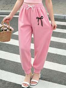 3pcs/Set Tween Girls' Cartoon Print Sports Pants - Multicolor - View 1