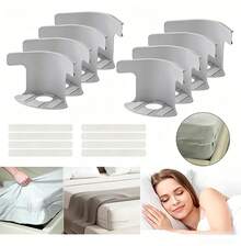 Lock Sheet Holders Set Of 4, Heavy Duty Bed Sheet Holders With Fitted Sheet Straps, Keep Sheets Firm & Tight, Corner Fitted For All Mattress Sizes Bedsheet Clip Durable Bedding Accessories (Black) - Light Grey - View 11