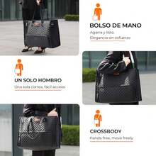 INSMEER Loncheras para Mujer, Bolsa para Laptop Mujer de 15, 6 Pulgadas con Compartimento Térmico para El Almuerzo de Gran Capacidad para Negocios, Trabajo, Enfermería, Oficina, Collage, Informal - como en la imagen - Ver 7
