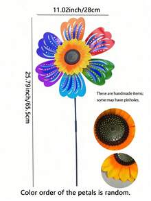1/2pcs Outdoor Windmill Random Decor, Shiny Wind-Powered Rotating Bird Device, Suitable For Lawn, Yard, Garden, Party, Holiday And Scenic Spot Decoration, Also As Photography Prop And Amusement Park Decor, Ideal Holiday Gift - Flowers - View 10