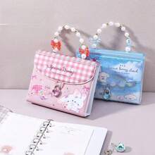 Koleksi Stiker Gaya Jepang Kawaii dengan Sampul Berkilau, Rantai Tangan Manik-Manik, Kunci Hati, Kartun Beruang dan Kucing, Buku Organizer Stiker untuk Scrapbook - Warna - View 9