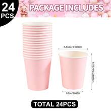 10/24/96pcs Teddy Bear & Balloon Theme Party Tableware Set, 7" & 9" Disposable Paper Plates, 9oz Cups & Napkins With Pink Bear Print, Complete Party Supplies For Adult Celebrations & Backyard Gatherings, Sturdy Tableware Set - Multicolor - View 14