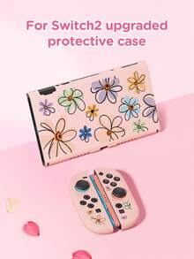 New Switch 2 (2025) Game Console Accessories, 1pc Fresh Linear Floral Pattern Protective Case, Compatible With Switch 2, Switch NS/Switch OLED/Lite, Switch Game Console Accessories, Storage Bag, Switch Protective Case, Romantic Gift For Switch Players - Multicolor - View 6