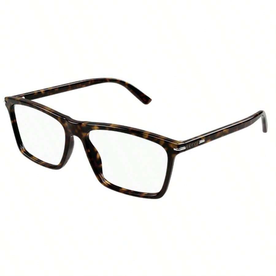 Gucci Eyeglasses Square Full Rim, Havana Frame And Clear Demo Lenses Lens GG1445O002 - 56 - View 1