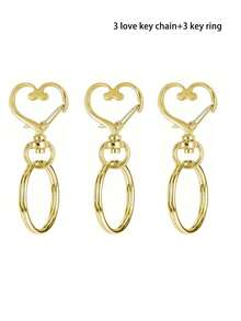 20pcs/Set Heart Shaped Swivel Buckle Hook With Key Ring - (10 Key Chain+10 Key Ring) Colorful Metal Spring Buckle Suitable For DIY Crafts, Jewelry - Multicolor - View 13