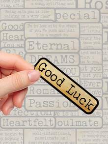 50pcs Retro-Style Text Stickers: Perfect For Decorating Notebooks, Envelopes, Flasks And Planners. These Self-Adhesive Decals Are Incredibly Stylish And Ideal For Winter And The New Year. - Multicolor - View 3