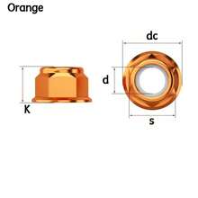 Tuercas de  de Aluminio con Inserto de Nylon, Color Anodizado, M2 M2.5 M3 M4 M5 M6 M8 para Drones de Carreras RC FPV - naranja - Ver 1