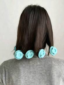 6 buah alat pengeriting rambut untuk penggunaan di rumah, DIY gaya rambut keriting alami yang kreatif, alat penata rambut silikon warna solid, gaya baru untuk semua musim. - MultiWarna - View 1