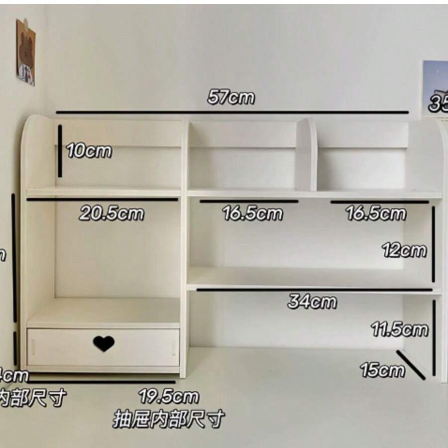 1 Multi-Layer Desktop Storage Rack - PVC Foam Board Organizer, Suitable For Cables, Pens, Etc., Home Organization, Suitable For Desktop, Office, Dressing Table, Bedroom, Home, Dormitory, And School