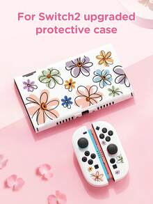 New Switch 2 (2025) Game Console Accessories, 1pc Fresh Linear Floral Pattern Protective Case, Compatible With Switch 2, Switch NS/Switch OLED/Lite, Switch Game Console Accessories, Storage Bag, Switch Protective Case, Romantic Gift For Switch Players - Multicolor - View 13