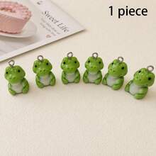 1/6/12pcs Cute Green Crocodile Resin Pendant, Adorable Earring Accessory, Suitable For DIY Jewelry Making, Perfect For Earrings, Necklaces, Bags, Keychains, Bracelets - Multicolor - View 11