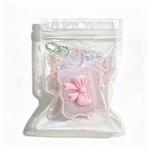 1 件 [浅粉色] Apple 耳机 1/2/4/Pro/Pro2 通用透明保护壳 | 3D 蝴蝶结花朵钥匙扣 + 柔软硅胶防摔防刮袋（女孩最好的朋友礼物，时尚手机配件） - 彩色 - 查看 7