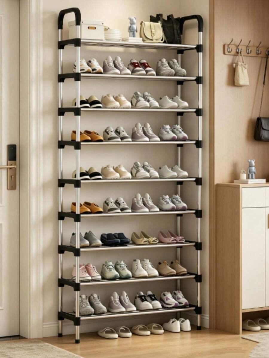 Zapatero de tubo de aluminio multi niveles organizador de zapatos práctico estantería ligera almacenamiento para calzado varios niveles fácil montar hogar orden y espacio duradero útil