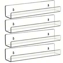 8pcs Vinyl Record Wall Mount Holder, Transparent Acrylic Vinyl Record Storage Box, 1/2 Inch Album R - Clear - View 1