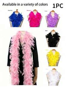 Bufanda de plumas, decoraciones de fiesta DIY, bufanda de plumas de colores, decoraciones de bufanda, adecuada para fiestas de cumpleaños, Halloween, Navidad, carreras, té de la tarde, Nochevieja, conciertos, decoración del hogar, bodas de baile, actuaciones en el escenario, disfraces y accesorios de carnaval, artículos de fiesta - Multicolor - Ver 1