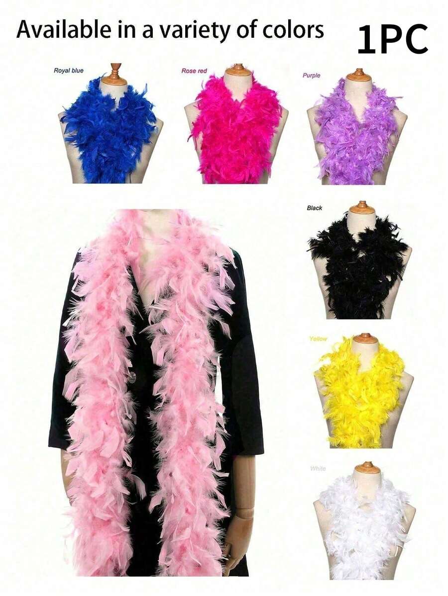 Bufanda de plumas, decoraciones de fiesta DIY, bufanda de plumas de colores, decoraciones de bufanda, adecuada para fiestas de cumpleaños, Halloween, Navidad, carreras, té de la tarde, Nochevieja, conciertos, decoración del hogar, bodas de baile, actuaciones en el escenario, disfraces y accesorios de carnaval, artículos de fiesta - Multicolor - Ver 1