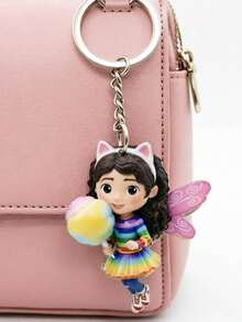 MASSDI Acrylic Keychain, 2D Flat Rainbow Fairy Gabby Pattern Bag Accessory, Keychain Accessory, Suitable For Keys, Backpacks, Wallets And Suitcases, Perfect For Fans, Birthday Gifts, Party Favors And Themed Events - Fairy - View 7