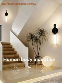 VOLACI 2pcs USB Rechargeable Motion Sensor Lights, Wireless Easy Install Automatic Sensing Wall Lights Suitable For Garage, Bedroom, Kitchen, Stairs, Storage Room Indoor Lighting - 2pcs - View 3