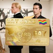 1/3/5pcs Rainbow Pride Lifetime Membership Card - Premium Decorative PVC Card (Not Sticker), Luxury Blue Background Gold Text Double Rainbow Design, LGBTQ+ Community Funny Gift - B - View 9