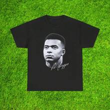 Herren Vintage Fußball-Grafik-T-Shirt |   Retro Fußball-Legenden Streetwear T-Shirt, Lässiges Oversized Sommer-Top, Geschenk für Französische Fußballfans - Schwarz - Übersicht 1