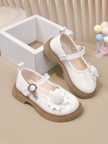 Girls' Princess Shoes, New Spring/Summer/Autumn Style, Fashionable And Elegant, Soft Sole Performance Shoes For Little Girls, Student Shoes For Spring And Autumn - White - View 2