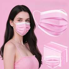 Masker Wajah Sekali Pakai Berkualitas Tinggi, 3 Lapisan Perlindungan, Klip Hidung yang Dapat Diatur - Bernapas, Lembut, Ramah Kulit, Cocok untuk Penggunaan di Rumah, Sekolah, Kantor, dan Luar Ruangan, Bahan Polipropilen, Desain Sekali Pakai - MultiWarna - View 6