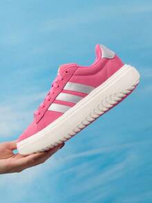 Adidas 女士運動休閒鞋GRAND COURT PLATFORM休閒鞋輕便女鞋跑步運動旅行KI5138 - 漢玉白/融合粉/白金屬 - 查看 4