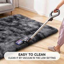 Sour Lemon Large Size Fluffy Rugs, Non-Slip Soft Shaggy Floor Carpet Mats & Rugs For Room Decor, Washable Nonslip Modern Area Rug, Modernstyle Antislip Decorative Carpets For Home Livingroom Bedroom Nursery, Big Rug, Large Rug, Home Decor - 紮染深灰色 - 查看 4