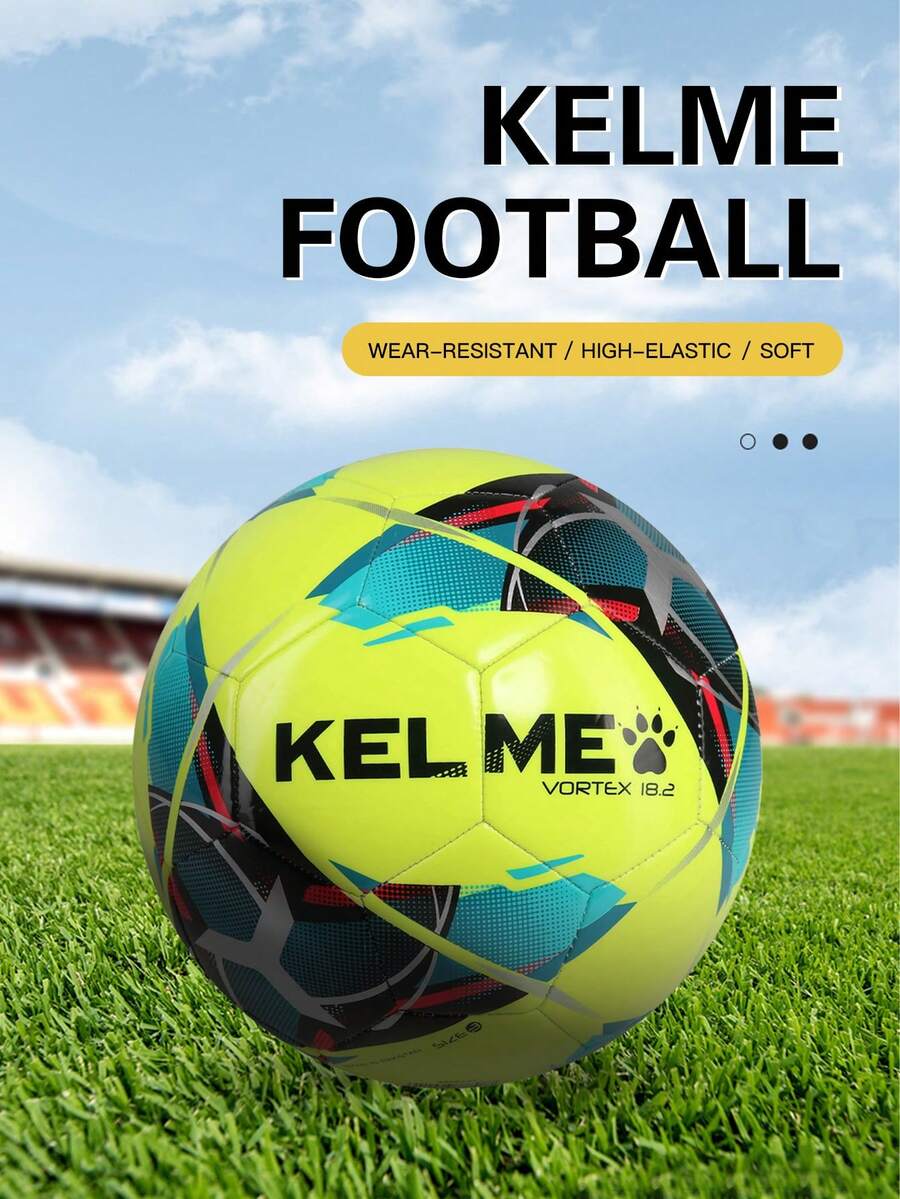 KELME Machine-Stitched Football Size 4/5 For Adult Training And Match Use - Fluorescent Yellow - View 1