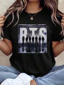 BTS2026 T Shirt Unisex Nero Retrò Moda Casual Stile 5gAC57v4ShhAsqAVbs2lG Idea Regalo Primavera Estate Outfit Fashion Shopping - nero - Visualizzare 3