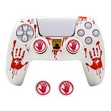 Funda protectora de silicona suave para mando de juego, pegatina de patrón de araña para panel táctil del mando, accesorios de tapa de joystick - Ver 3