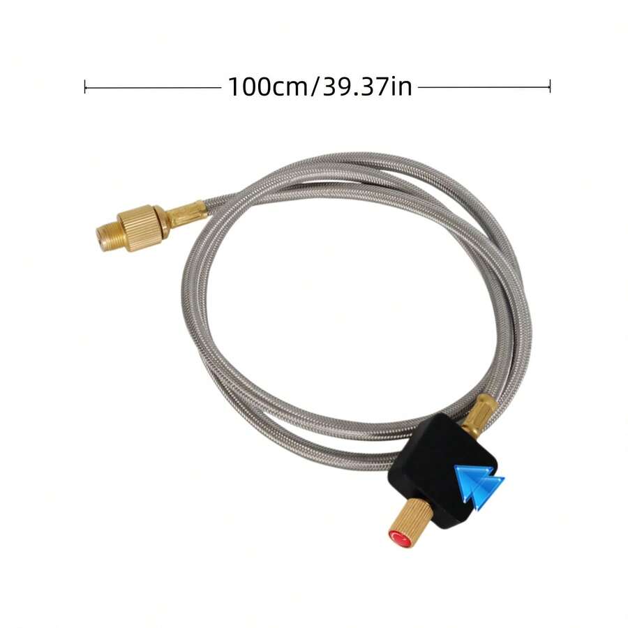 1m Long Outdoor Grill Connector And Hose - Stainless Steel Material - A - View 1