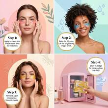 12pcs Eye Mask Patches,Pink Under Eye Masks For Hydration, Moisturizing Gel Eye Patches For Dry And Tired Looking Eyes, Nourishing Cooling Treatment For Everyday Skincare, Beauty Care,Birthday Gift, Mother'S Day Gift, Gift For Woman - Pink Moist - 查看 5