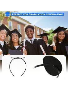 1pc Durable Non-Slip Elastic Graduation Cap Headband, Suitable For Students And Women, Black, Best Birthday Gift (Graduation Cap Not Included) - Multicolor - View 8