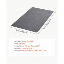 Alfombrilla para silla, 55 x 35 pulgadas, alfombrilla para silla de oficina para suelos duros, protector de suelo para sillas con ruedas, superficie de poliéster, antideslizante y fácil de limpiar, alfombra de deslizamiento suave debajo del escritorio para oficina en casa (gris oscuro) - 55 x 35 pulgadas - Ver 11