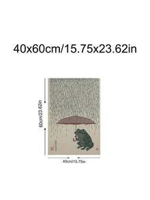 1件蓮花與錦鯉海報，日式植物藝術，日式青蛙撐傘海報，理想禮物，適合臥室、客廳、廚房、牆面藝術、牆面裝飾、家居裝飾、房間裝飾、帆布牆面藝術、海報、帶框牆面藝術，可選框 - 1PCS - 查看 19