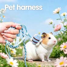 Small Pet Leash With Bell, Angel Wings Bee Bat Multiple Styles, Suitable For Hamsters Squirrels Golden Hamsters Guinea Pigs Fancy Rats Rabbits And Various Small Pets For Outdoor Outings - Multicolor - View 2