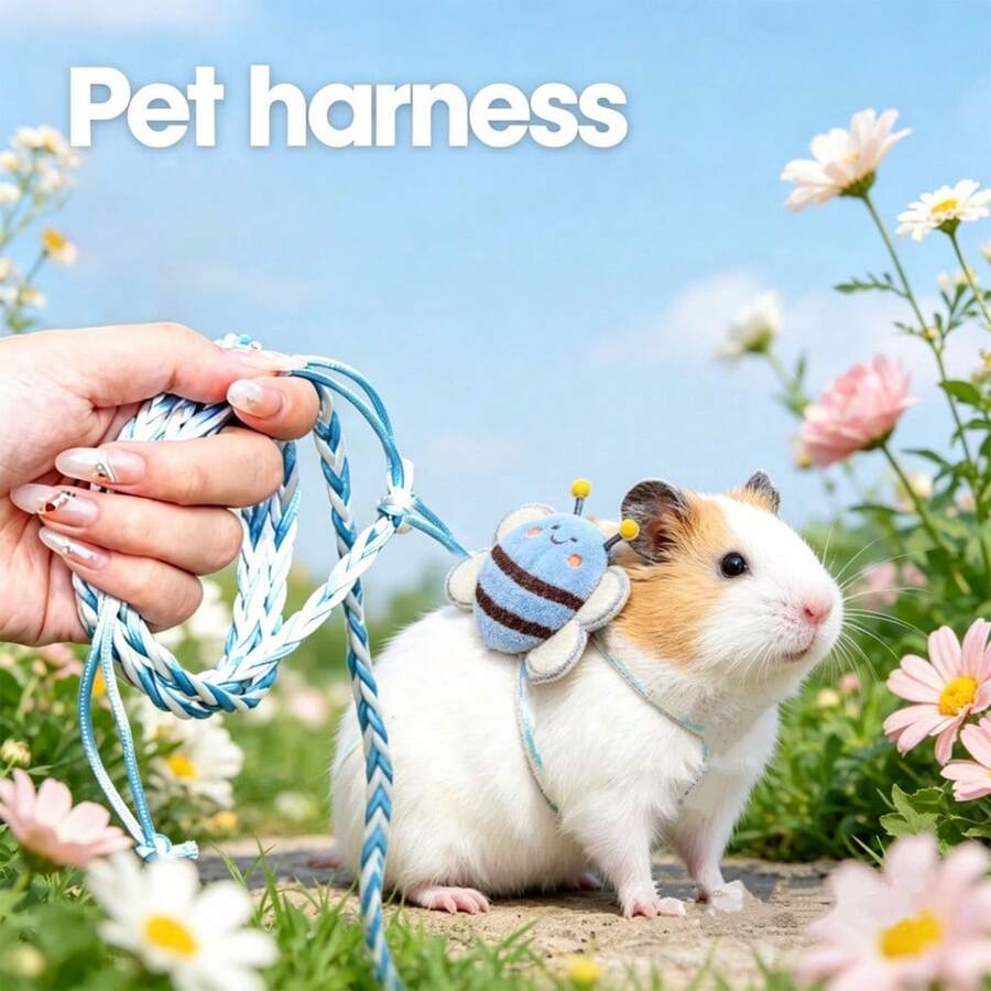 Small Pet Leash With Bell, Angel Wings Bee Bat Multiple Styles, Suitable For Hamsters Squirrels Golden Hamsters Guinea Pigs Fancy Rats Rabbits And Various Small Pets For Outdoor Outings