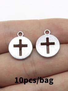 10pcs 15x18mm Cross Charms Pendant For DIY Jewelry Making Necklace Keychain Phone Chain Bracelet Making Accessories Handmade Craft Making Findings - Cross - View 13