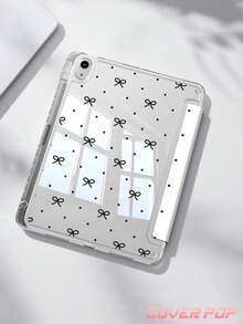 波點蝴蝶結圖案平板保護殼，相容 iPad 9.7/10.2/10.5/10.9/12.9/Pro 11、第 10 代，相容 Galaxy Tab S6 Lite 10.4 吋，相容 Kindle Paperwhite 第 12 代 2024、Kindle (第 11 代 - 2024 發行)，柔軟防摔，智慧支架/自動喚醒/睡眠，Y 型折疊平板保護套，支持多種觀看角度 - 彩色 - 查看 3