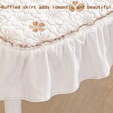 1 pieza Cojín acolchado para silla con falda, estilo, adecuado para todas las estaciones, suave y transpirable, antideslizante, lavable a máquina, uso diario, 17.7in/45cm*17.7in/45cm - en forma de D - Ver 7