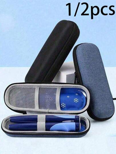 1/2pcs Insulated Portable Insulin Cooling Bag, Diabetes Travel Storage Case, Suitable For Insulin Pens And Glucose Meters (Includes Box Or Ice Pack)