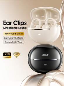 Auriculares inalámbricos Acer OHR567 con clip para oreja, diseño cómodo de oído abierto, Bluetooth 5.4, sonido direccional, calidad de sonido envolvente, adecuados para deportes, correr, ciclismo, estuche de carga de 300mAh - Ver 1