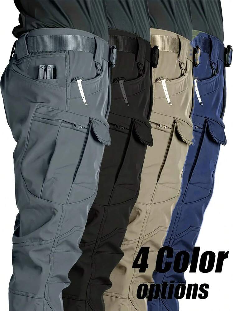Waterproof Tactical Trousers With 10 Pockets, Deep Double Pockets And Small Front Pockets - Blue - View 2