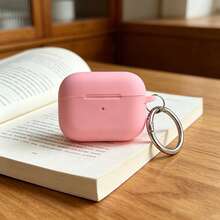 Funda protectora de silicona de unicolor para AirPods Pro 3, 4ª generación, funda protectora minimalista, 1ª/2ª generación 3ª generación Pro 2 funda protectora de silicona, con gancho redondo - Gris Oscuro - Ver 8