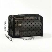 1pc Orange Tone Sun Moon Star Mesh Makeup Bag - Multicolor - View 10
